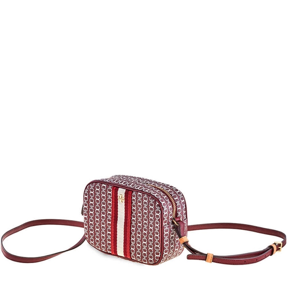 Tory Burch Gemini Link Canvas Mini Bag Royal Burgundy